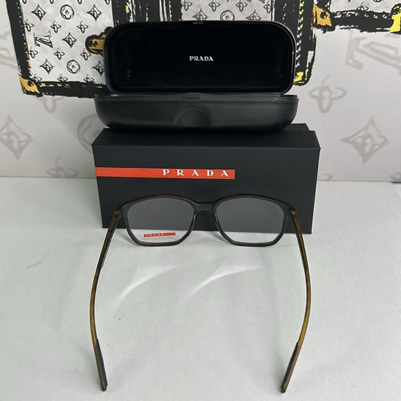 💯 Authentic-Prada Linea Rossa Demo Geometric Men's Eyeglasses PS 03MV 5641O1 53. - Picture 6 of 11